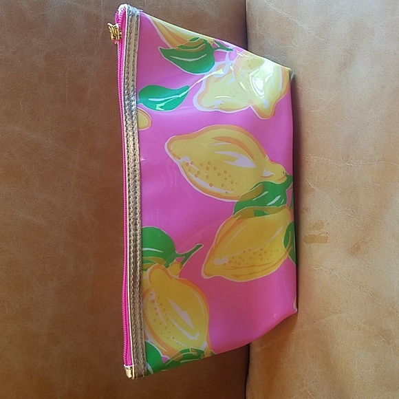 Lilly Pulitzer lemons cosmetic makeup travel clutch bag - Picture 2 of 8